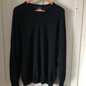 Nike Men's V-Neck Black Sweater Preppy YTK long sleeve perfect shape no fading